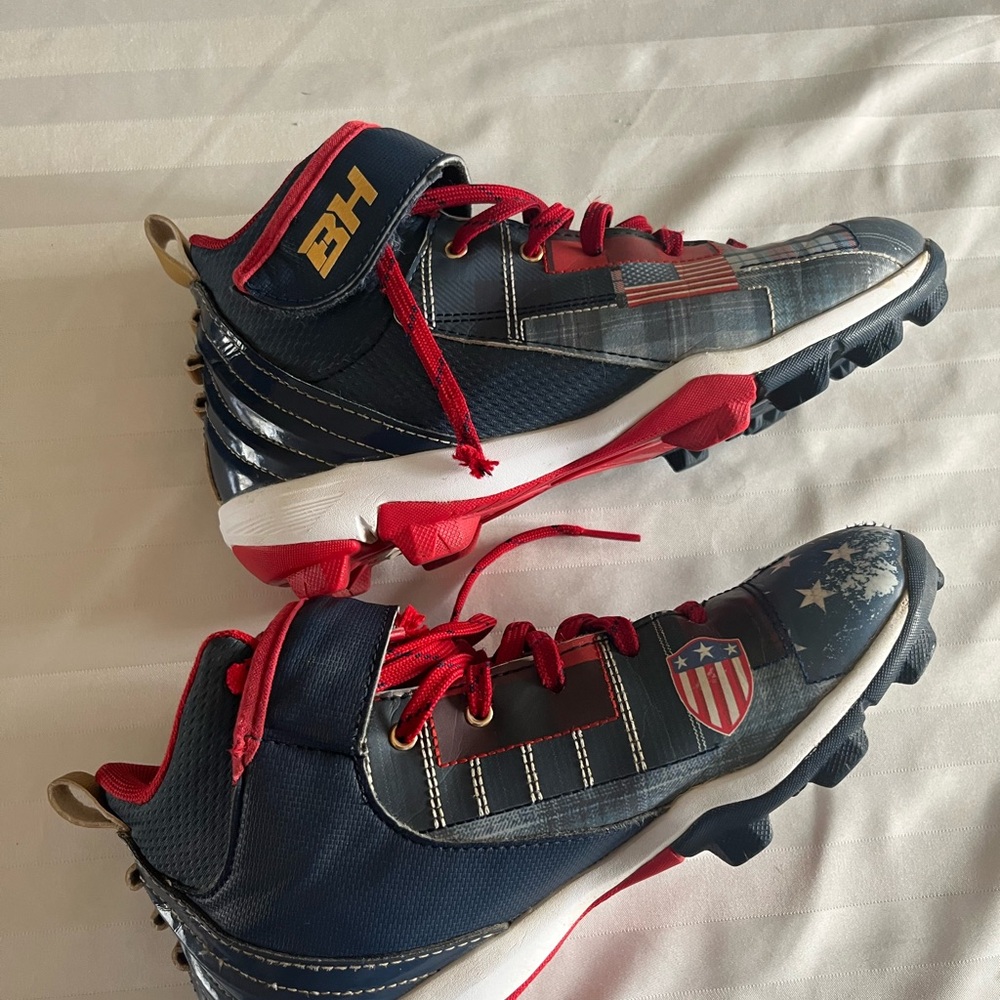Under Armour Bryce Harper American Flag/Eagle Red White Blue Sz 3Y cleats